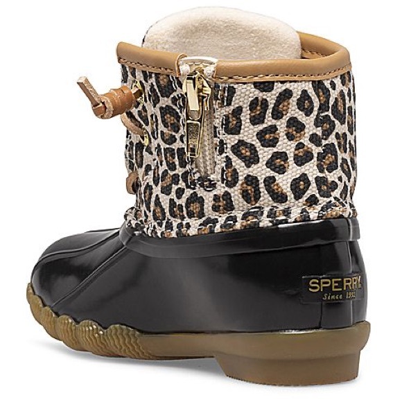 🖤SOLD🖤Sperry Saltwater Animal Duck Boot/Leopard and Black - Picture 3 of 12